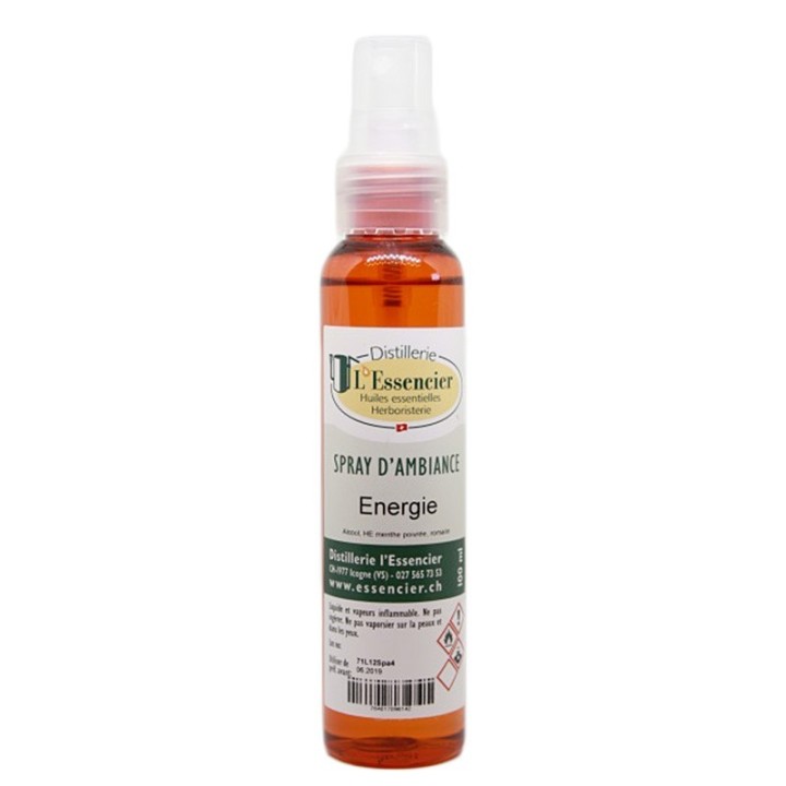 Spray d'ambiance artisanal "Énergie" aux huiles essentielles du Valais - 100ml - L'essencier