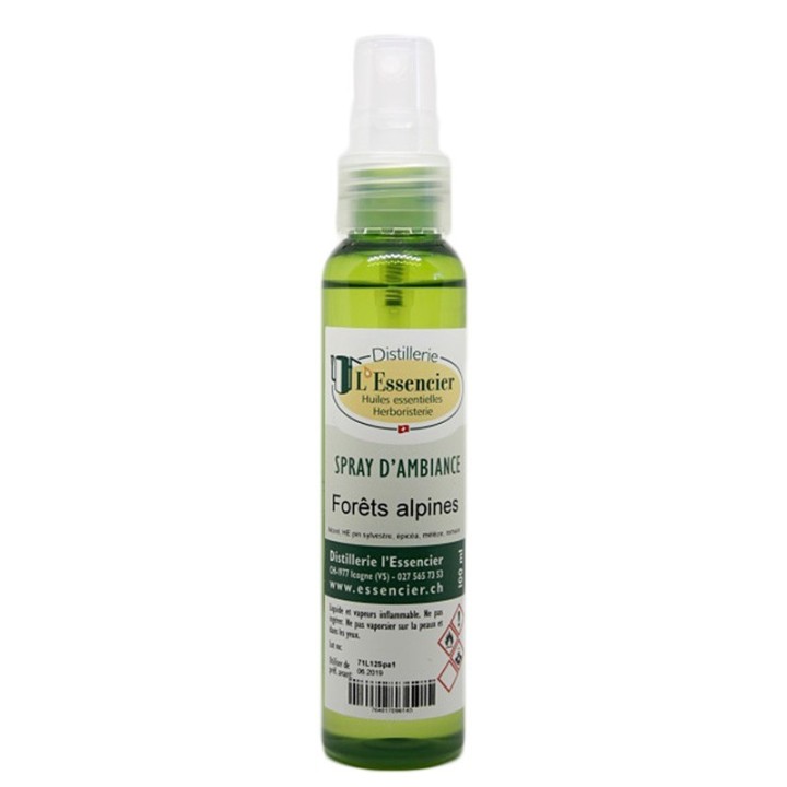 Spray d'ambiance artisanal "Forêts alpines" aux huiles essentielles du Valais - 100ml - L'essencier