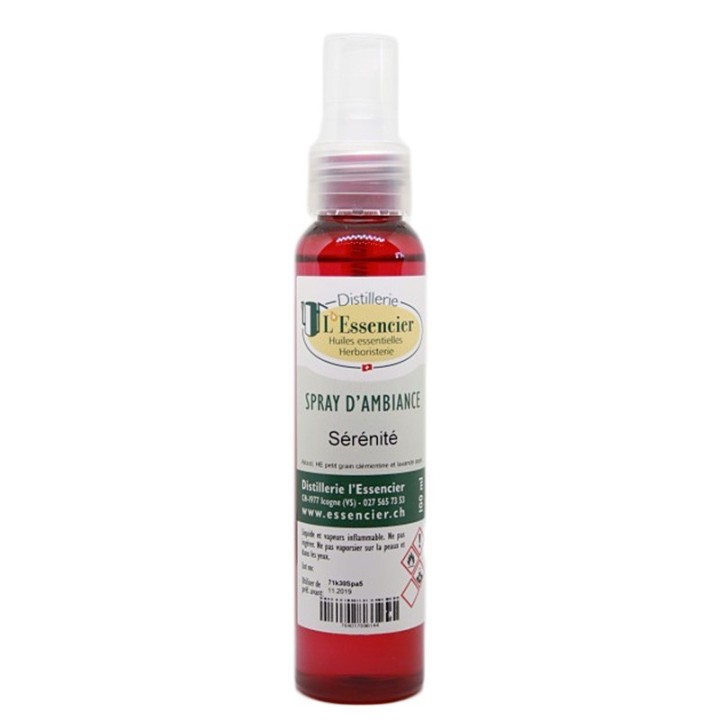 Spray d'ambiance artisanal "Sérénité" aux huiles essentielles du Valais - 100ml - L'essencier