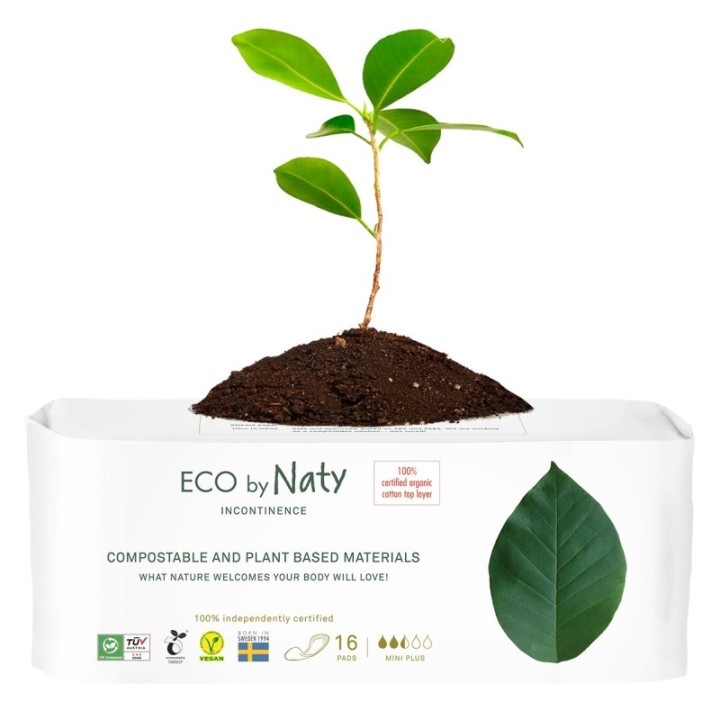 Tamponi per incontinenza, 100% compostabili, Mini Plus - 16 pz. - Naty