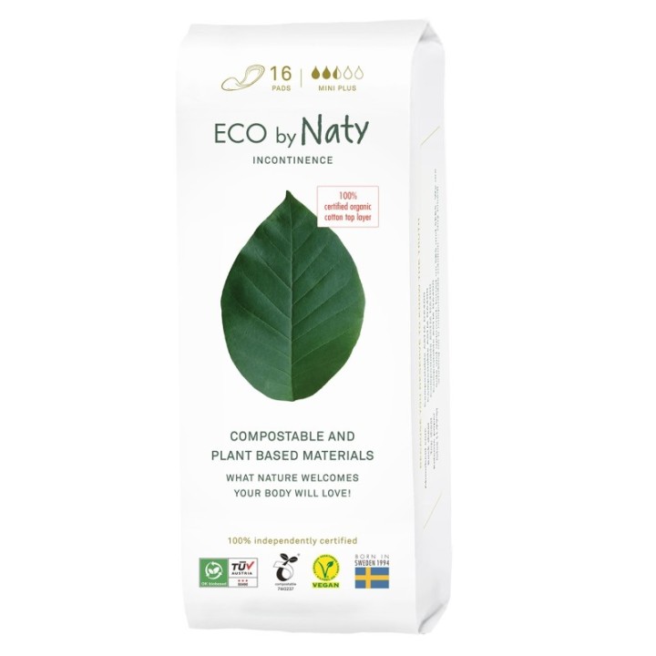Tamponi per incontinenza, 100% compostabili, Mini Plus - 16 pz. - Naty