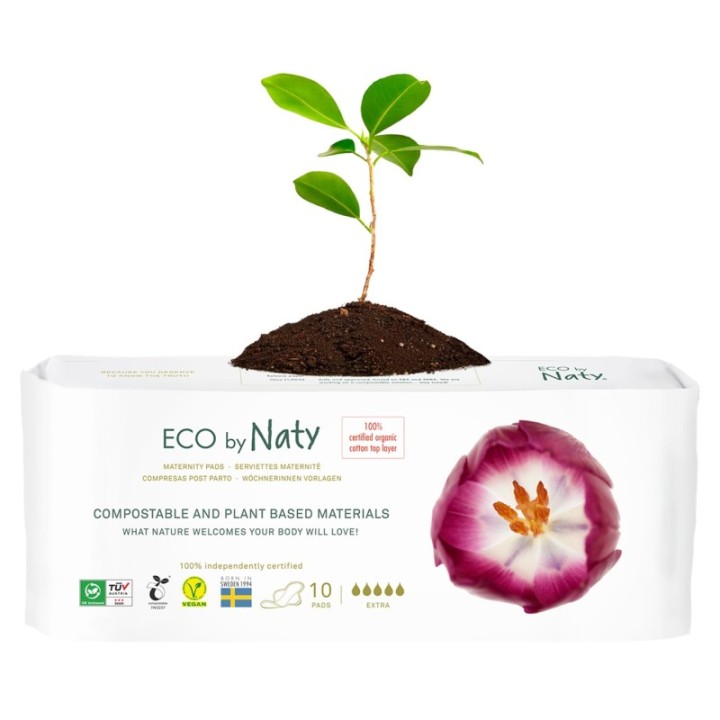 Assorbenti per la maternità, 100% compostabili, Extra - 10 pz. - Naty
