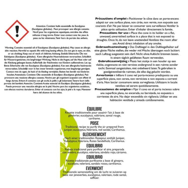 Coni d'incenso tibetano, Balance - Les encens du monde (Aromandise)