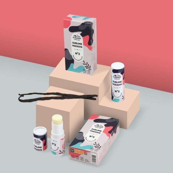 Profumo solido biologico in stick, 100% naturale, N°2 Paradiso sublime - 4,5g - Oléanat