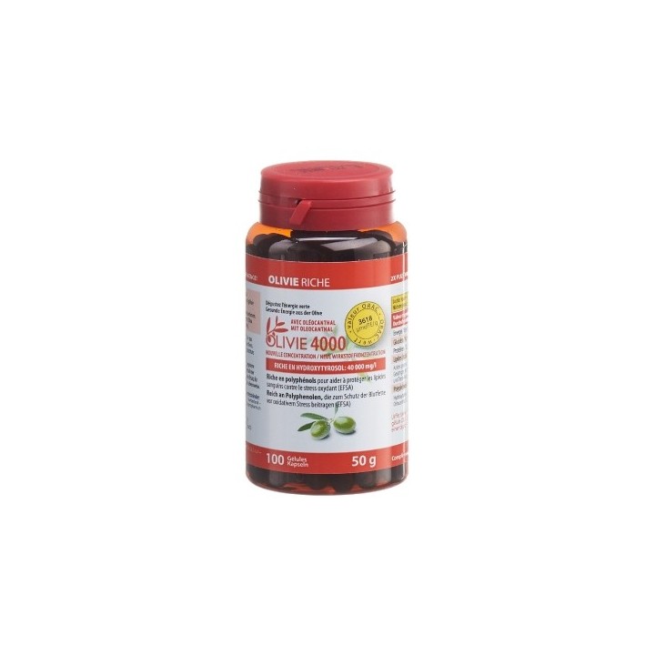 OLIVIE Riche, potente anti-infiammatorio e anti-colesterolo, a base di oliva - 100 capsule - Olivie