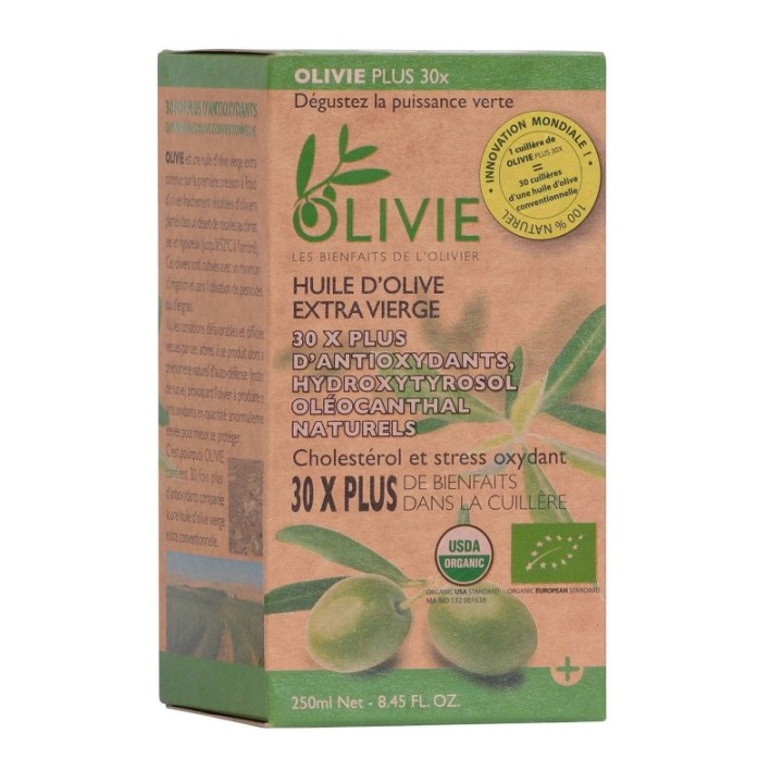 Olivie Plus 30X, Olio d'oliva arricchito - Anti-ossidante, colesterolo e infiammatorio - 250ml - Olivie