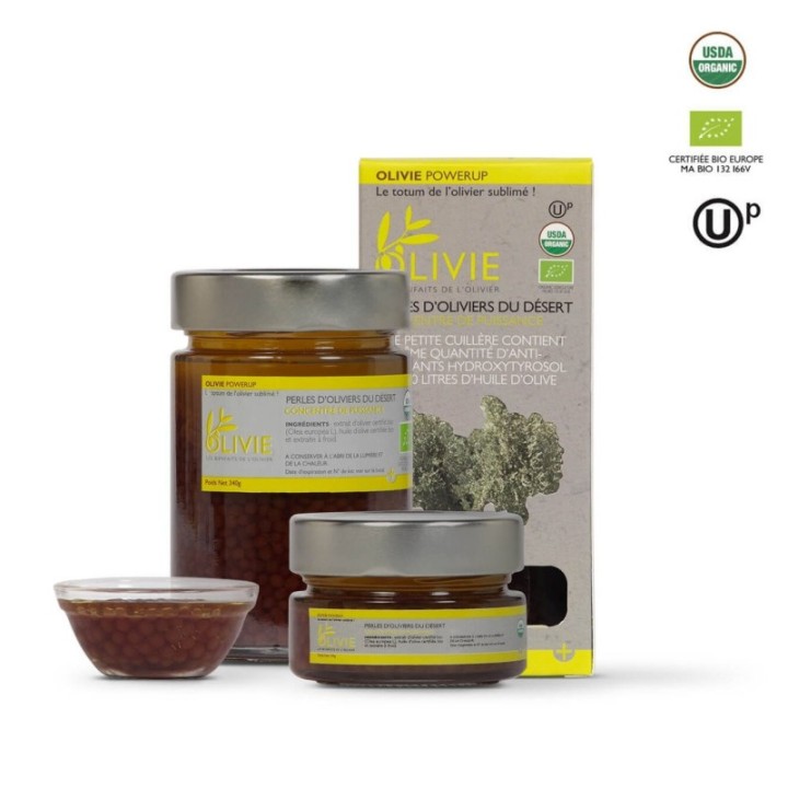 OLIVIE PowerUp, Les perles miraculeuses d'oliviers du désert, riche en anti-oxydants et resveratrol - 340g - Olivie