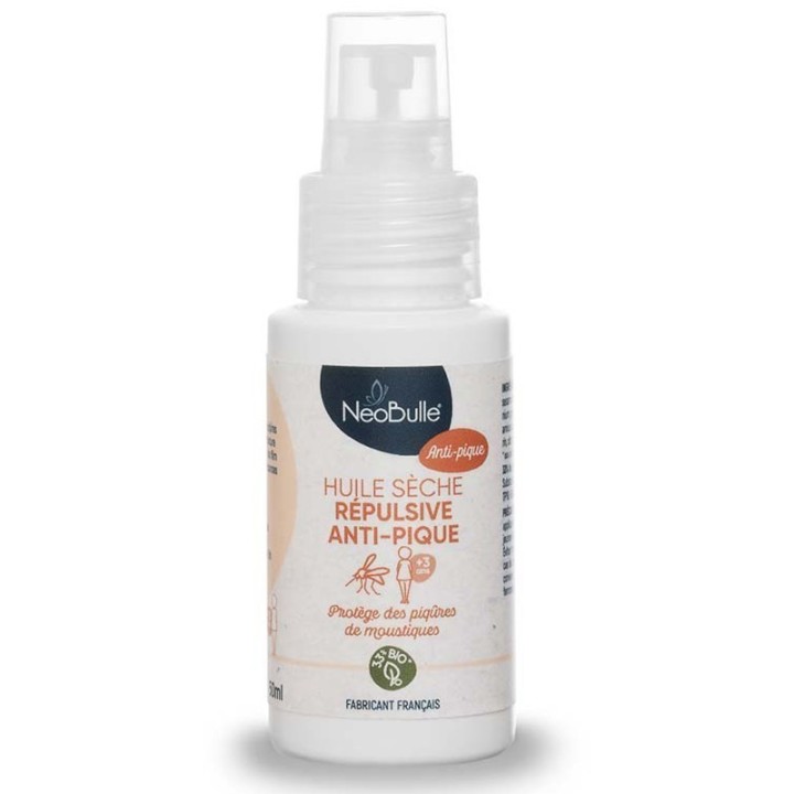 Huile Répulsive Anti-pique BIO, contre les moustiques, dès 3ans - 50ml - Néobulle