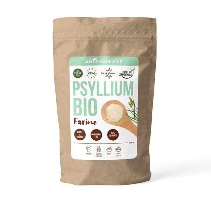 Farine de Psyllium blond BIO - 300g - Aromandise