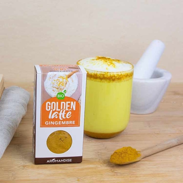 Bio-Goldlatte (Gewürzmischung), Kurkuma-Ingwer - 60g - Aromandise