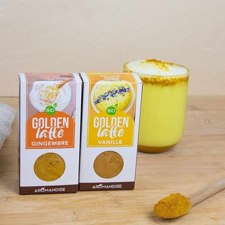 Bio-Goldlatte (Gewürzmischung), Kurkuma-Ingwer - 60g - Aromandise