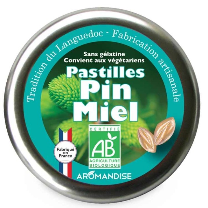 Handwerkliche Pastillen aus dem Languedoc, mit Pinie und Honig - 45g - Aromandise