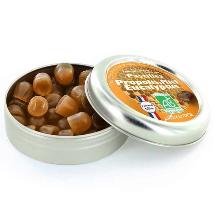 Pastiglie tradizionali della Linguadoca, con propoli ed eucalipto - 45g - Aromandise