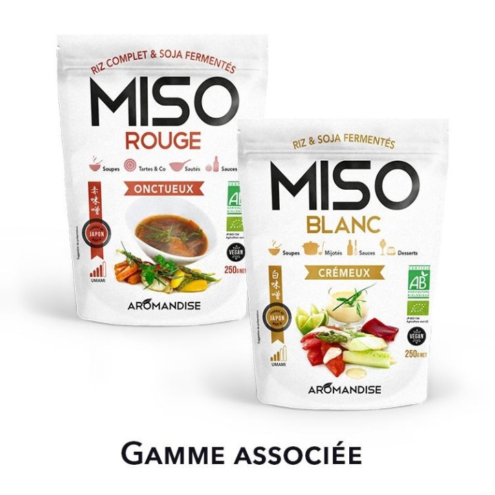 Miso rosso biologico cremoso, un must della cucina giapponese (riso e soia fermentati) - 250g - Aromandise