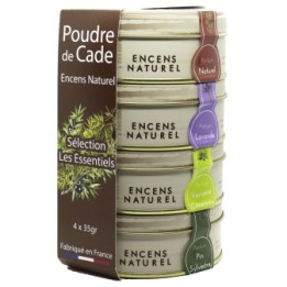 Pacchetto Scoperta, Selezione Legno di Cade (Incenso Naturale) "Gli Essenziali" - 4x 35gr - Cade Ambiance