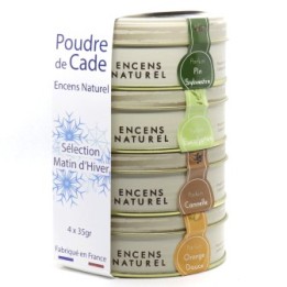 Pacchetto Scoperta, Selezione Legno di Cade (Incenso Naturale) "Mattina d'inverno" - 4x 35gr - Cade Ambiance