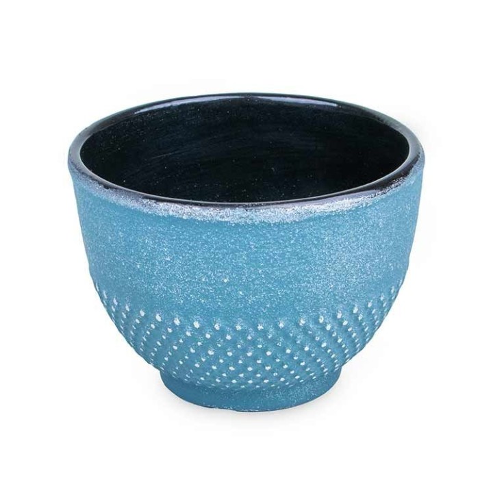 Emaillierte Gusseisen Tasse, Silberblau - 0,15 Liter - Aromandise