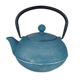 Teekanne aus Gusseisen, ASAGAO blau, mit Filter aus Edelstahl - 0,8 Liter - Aromandise