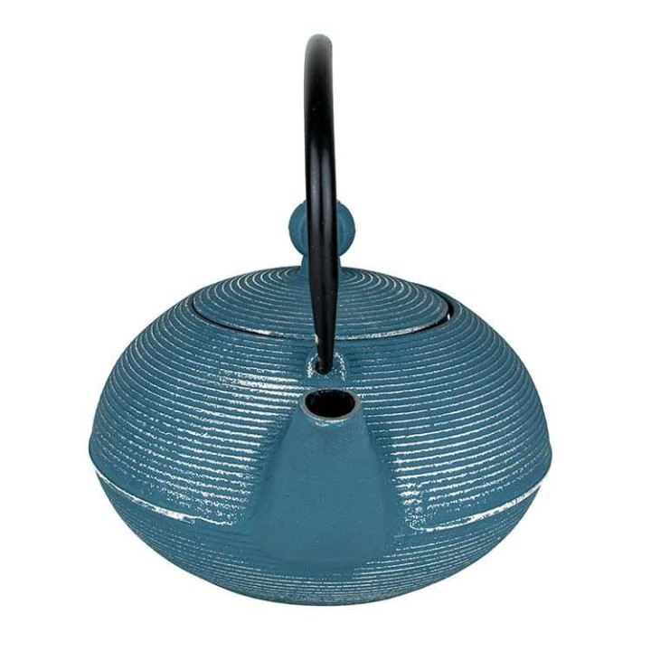 Teekanne aus Gusseisen, ASAGAO blau, mit Filter aus Edelstahl - 0,8 Liter - Aromandise