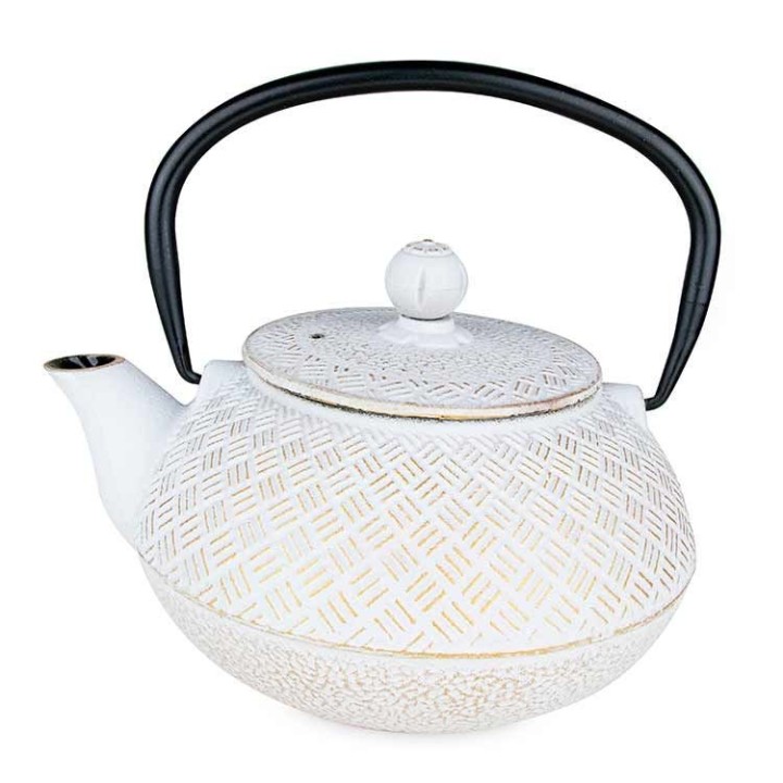 Teekanne aus Gusseisen, TAMAYUKI weiß, mit Filter aus Edelstahl - 0,8 Liter - Aromandise