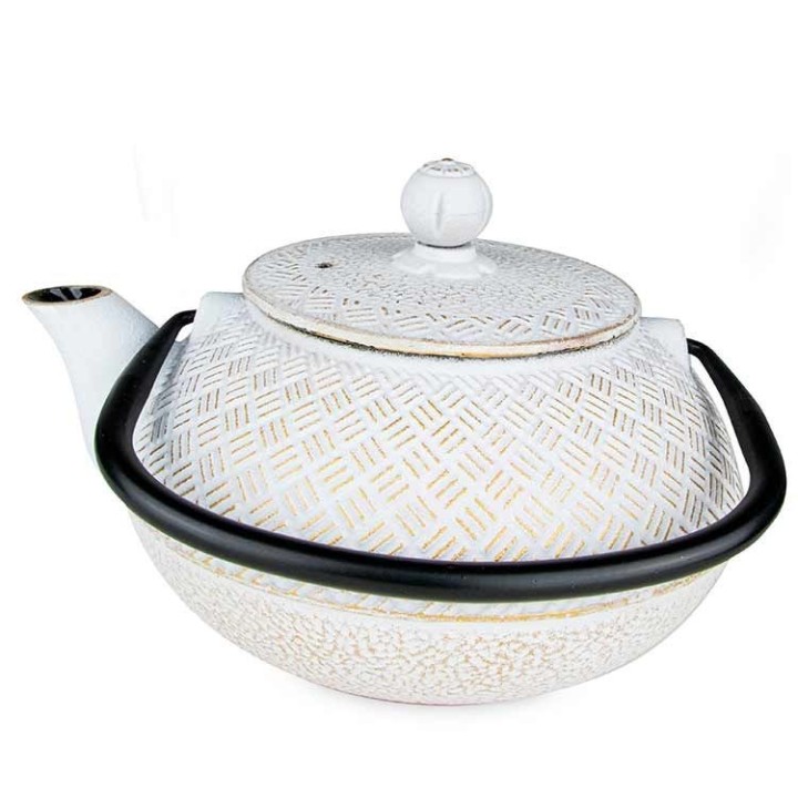 Teekanne aus Gusseisen, TAMAYUKI weiß, mit Filter aus Edelstahl - 0,8 Liter - Aromandise