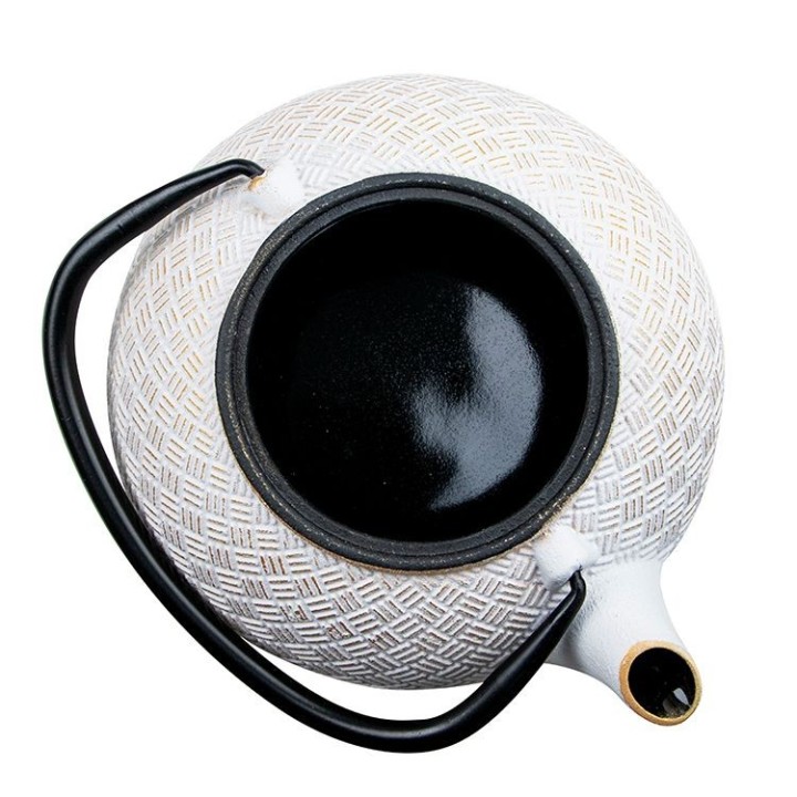 Théière en fonte, TAMAYUKI blanche, avec filtre inox - 0,8 litre - Aromandise