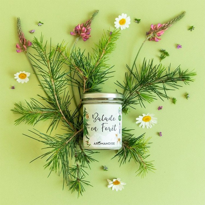 Zimmerkerze "Spaziergang im Wald" 100% natürlich mit Sojawachs, 30h - 150g - Aromandise