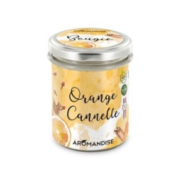 Orange-Zimt Kerze 100% natürlich mit Sojawachs, 30h - 150g - Aromandise