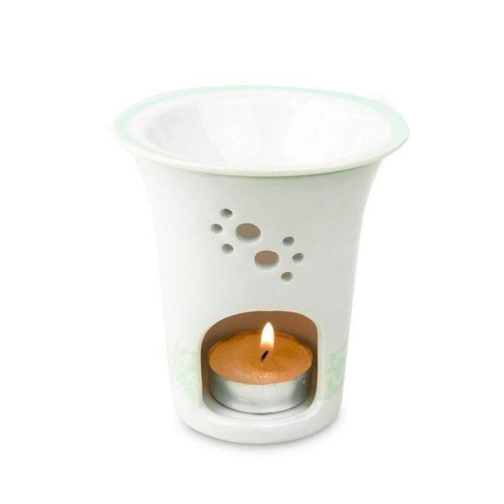 Diffuseur en porcelaine pour résine et cire parfumée, Jasmin - Les encens du monde