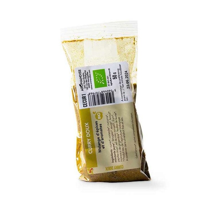 Curry dolce biologico, Cellocompost Zero rifiuti - 50gr - Aromandise