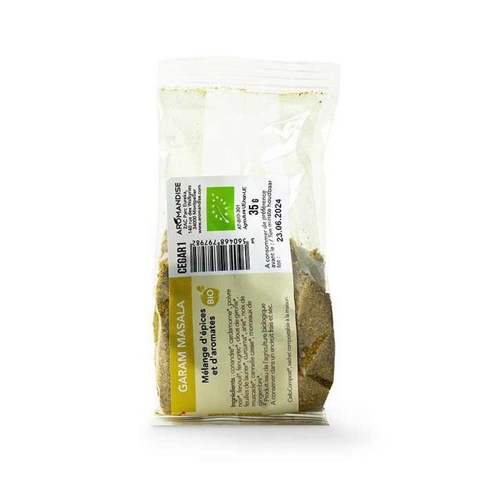 Garam massala BIO, Cellocompost Zéro déchet - 35gr  - Aromandise