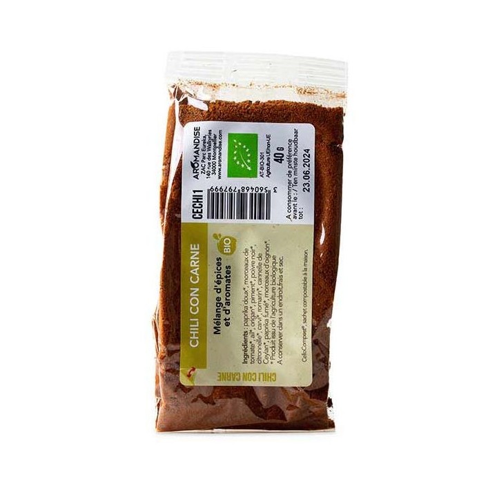 Chili BIO, Cellocompost Zéro déchet - 40gr  - Aromandise