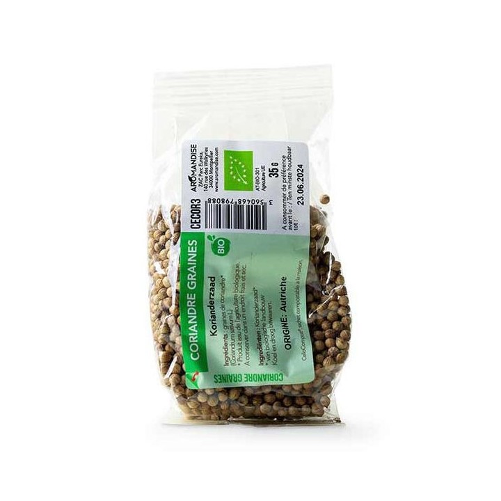 Graines de coriandre BIO, Cellocompost Zéro déchet - 35gr  - Aromandise