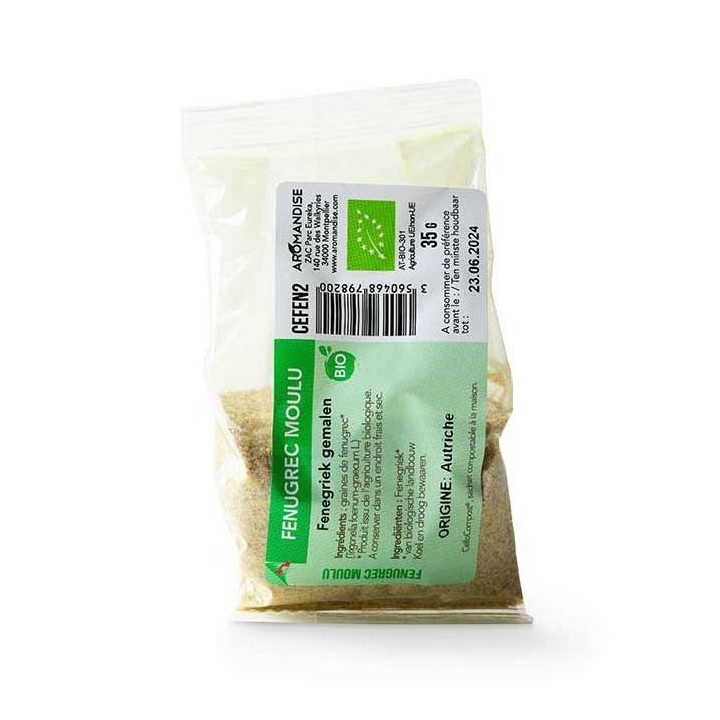 Fenugrec moulu BIO, Cellocompost Zéro déchet - 35gr - Aromandise