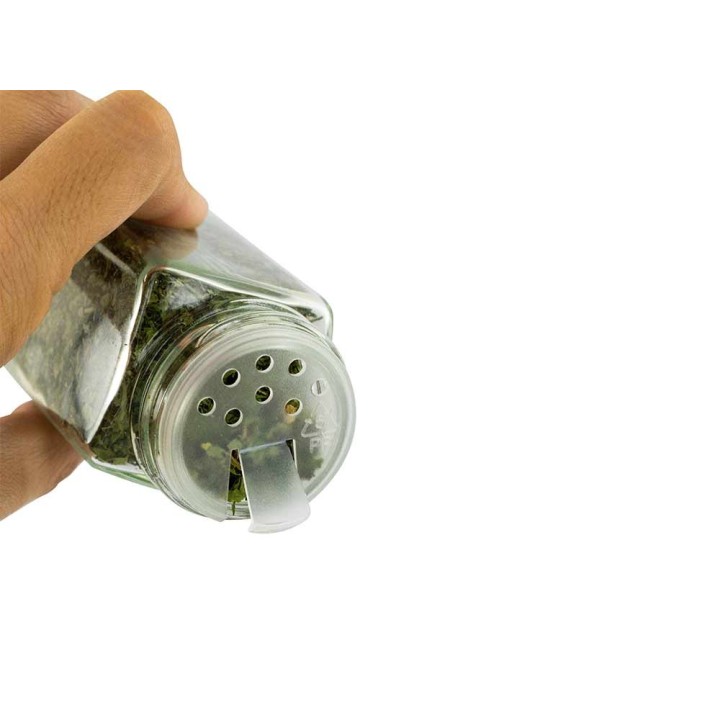 Flacon à épices avec poudreur, en verre et aluminium - 120ml - Aromandise