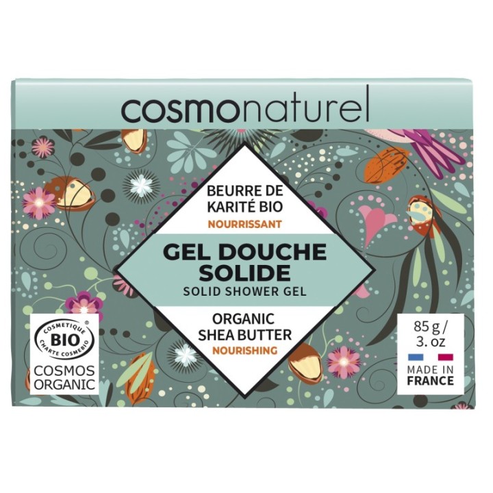 Gel doccia solido organico con burro di karité, 100% naturale - 85g - Cosmo Naturel
