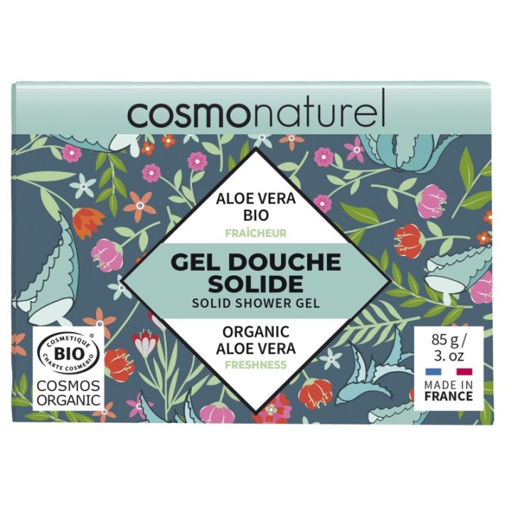 Festes Bio-Duschgel mit Aloe Vera, 100% natürlich - 85g - Cosmo Naturel