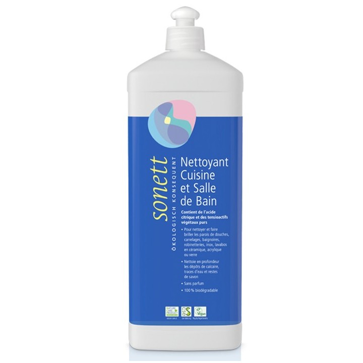 Nettoyant Bain & Cuisine écologique à l'acide citrique - 1 litre, recharge - Sonett