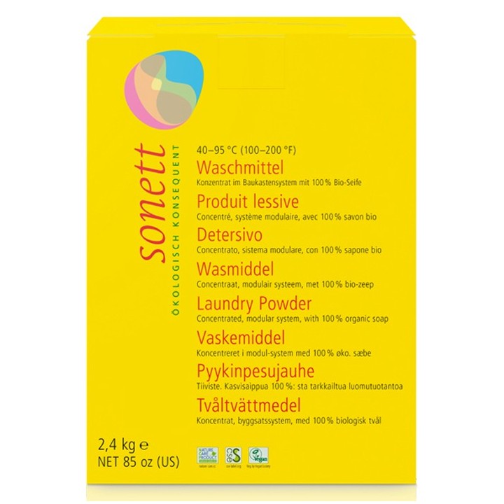 Lessive poudre écologique concentrée, pour le linge blanc et couleur - 2,4 kg - Sonett