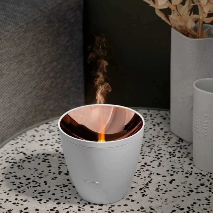Ultraschall Diffusor für ätherische Öle, Zoe schwarz - Bernsteinfarbenes Licht - Stadler Form