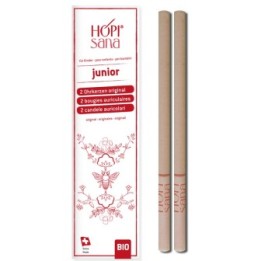 Candele HOPI per l'orecchio rosse svizzere, JUNIOR - 2 pezzi - HOPIsana