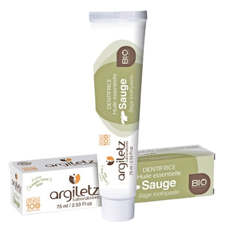 Dentifrice Bio à l'argile et à la Sauge - 75ml - Argiletz