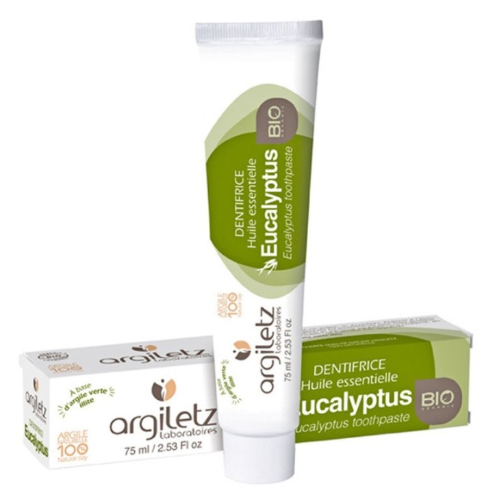 Bio Zahnpasta mit Tonerde und Eucalyptus - 75 ml -Argiletz