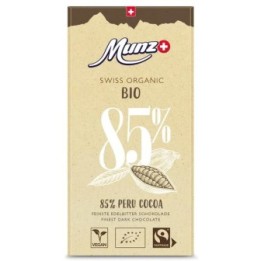 Cioccolato fondente al caffè - 85% cacao del Perù, latte svizzero, biologico e del commercio equo e solidale - 100gr - Munz