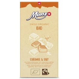 Chocolat noir au café - Caramel salé, au lait Suisse, Bio & équitable - 100gr - Munz