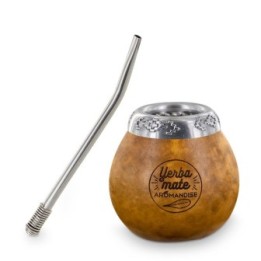 Bombilla tradizionale in zucca e acciaio inossidabile per il mate - Aromandise