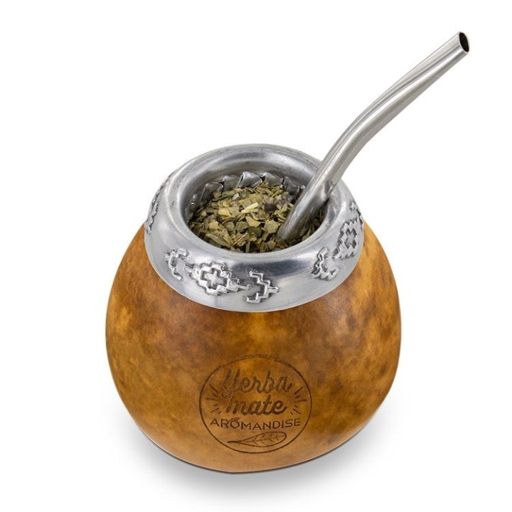 Calebasse en courge et bombilla en inox traditionnelles pour maté - Aromandise