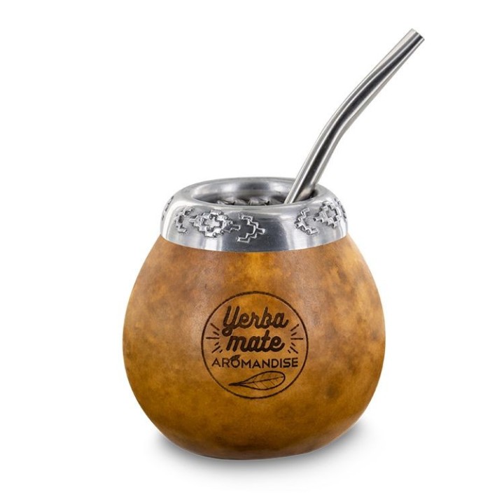 Calebasse en courge et bombilla en inox traditionnelles pour maté - Aromandise