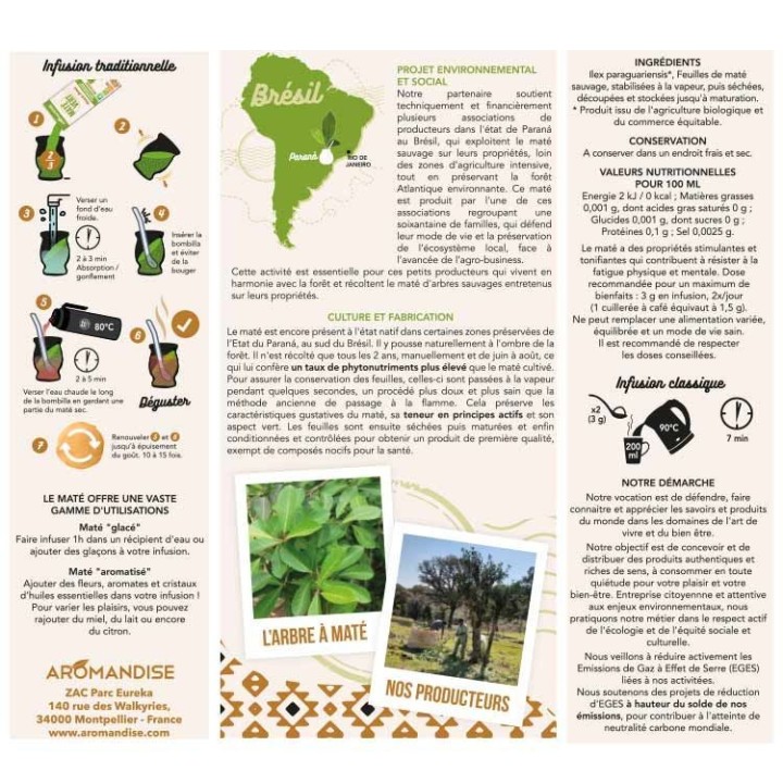 Matè verde selvaggio ed equosolidale dal Brasile - 350g - Aromandise