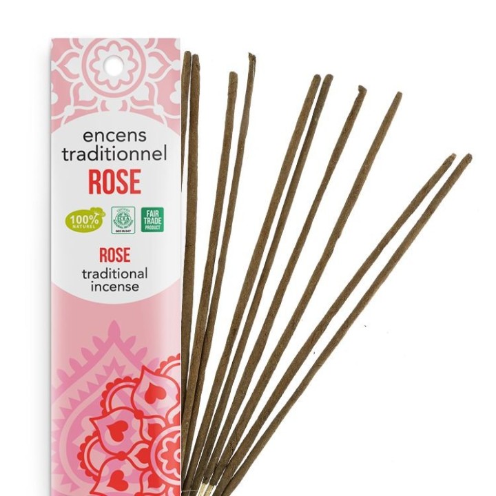 Encens Indiens, 100% naturels "Haute tradition" - Rose - 20 pces - Les encens du monde